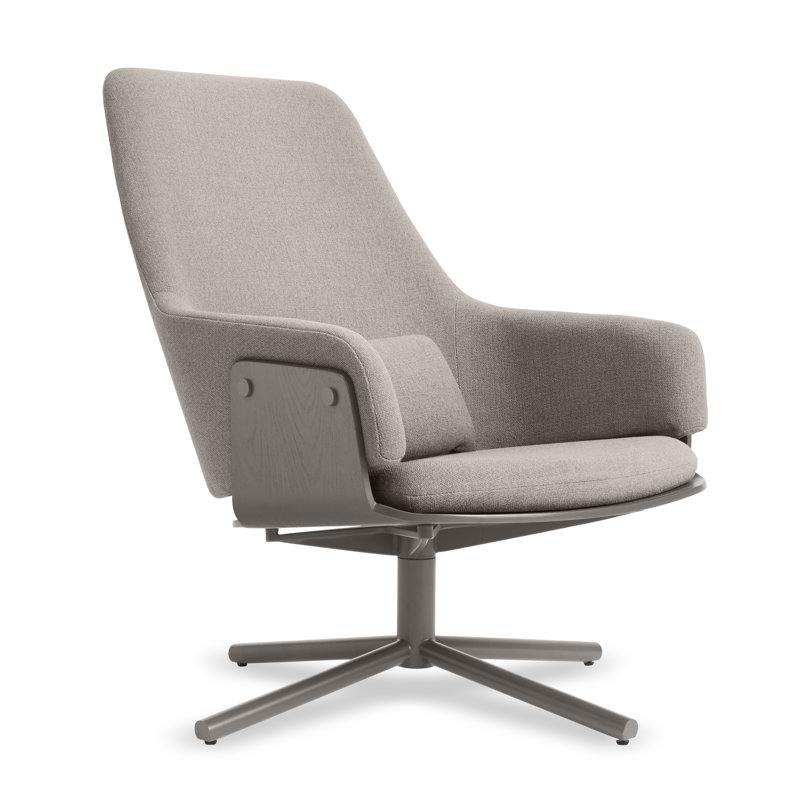 Lock Swivel Armchair, Condit Silver Gray 100% Polyester, Silver Gray