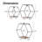 Wall Mounted Hexagonal Floating Shelves Black Set of 3 in Different Sizes, Modern Metal Wall Shelf, Simple Wood Partition Storage Shelves, Wall Decor Rack for Bedroom, Living Room, Kitchen and Office