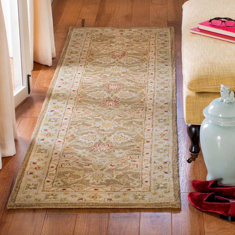 Tapis oriental en laine touffeté à la main Crisanta, Rectangle 11 pi x 17 pi