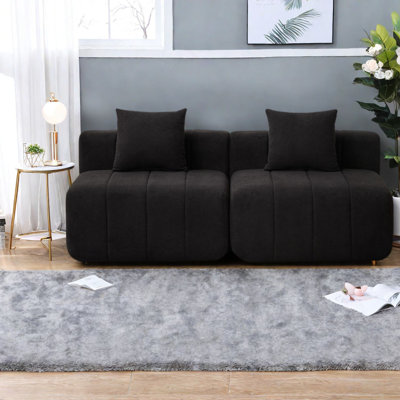 Canapés symétriques modulaires en chenille, canapé noir moderne pour toute pièce