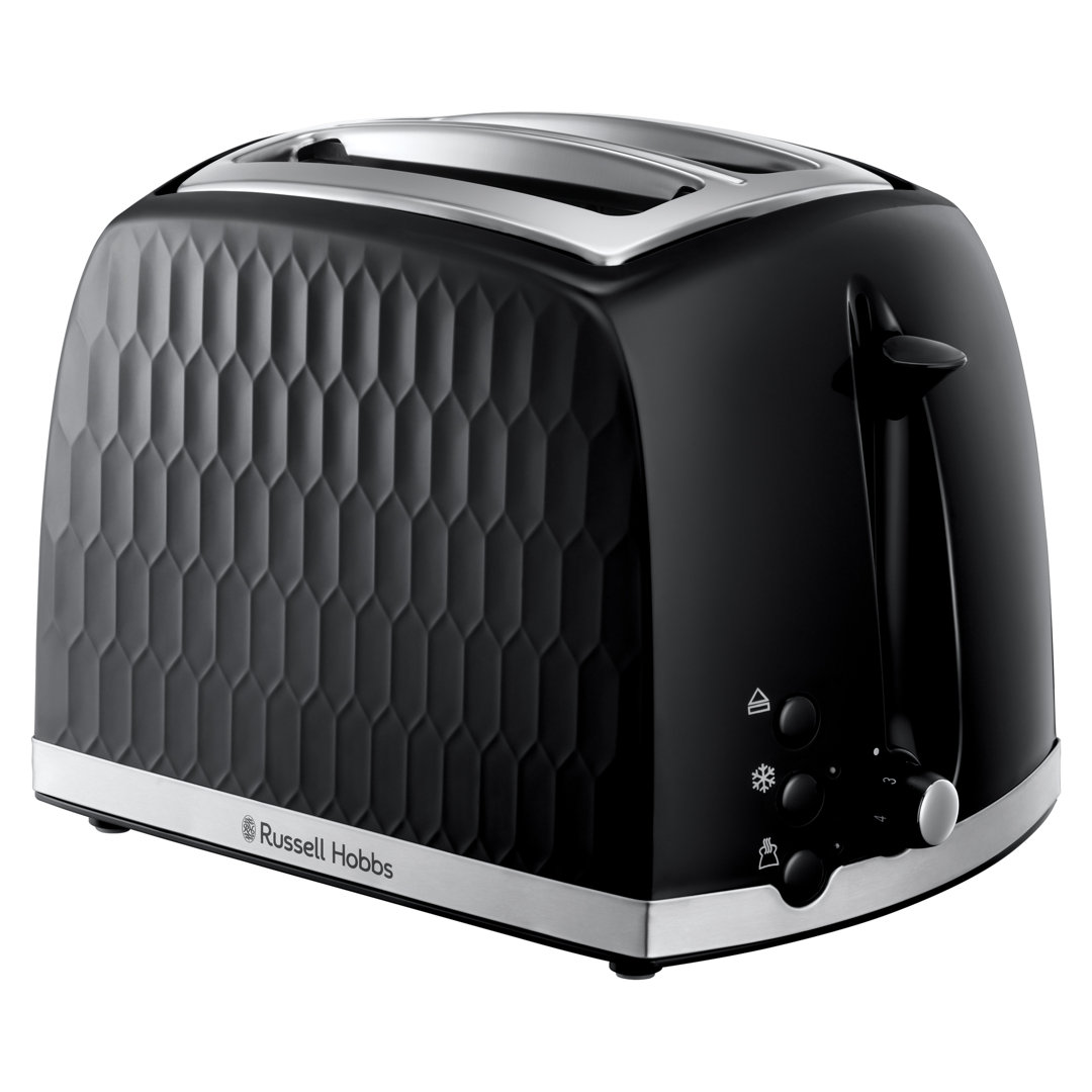 Russell Hobbs Unisex Black Honeycomb 2 Slice Toaster - Image 4