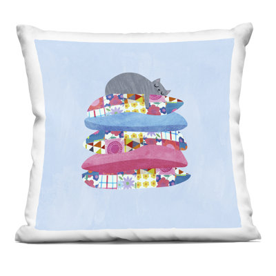 Coussin décoratif imprimé Cozy Sleeping Cat on coussins par Angie Rozelaar