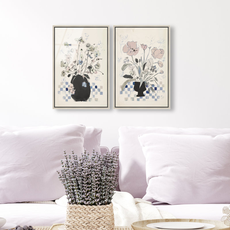 Modern Bloom Set Set by Oliver Gal, 16" H x 11" W, Silver Floater Frame