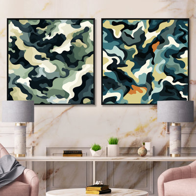 Crysal - ensemble de 2 collages carrés abstraits