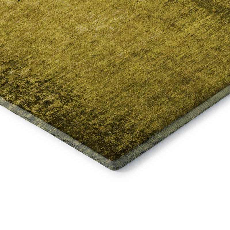 Tapis doré de qualité supérieure lavable à la machine Cerrito AMF554, Rectangle 1 pi 8 po x 2 pi 6 po