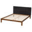 Lit pour grand lit en tissu brun foncé Baxton Studio Mariette