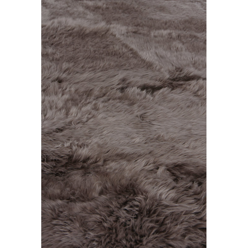Sheepskin Area Rug in Mushroom, Rectangle 2' x 3'