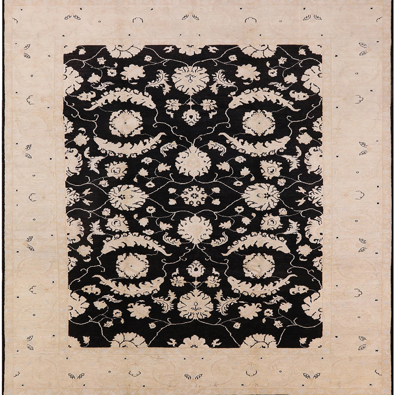 Tapis beige / noir Skjalm, Carré 5 pi