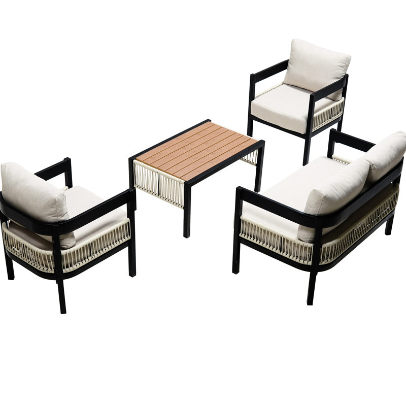 Fer à repasser extérieur avec table - en bleu foncé pour utilisation sur la pelouse, cadre beige, Beige