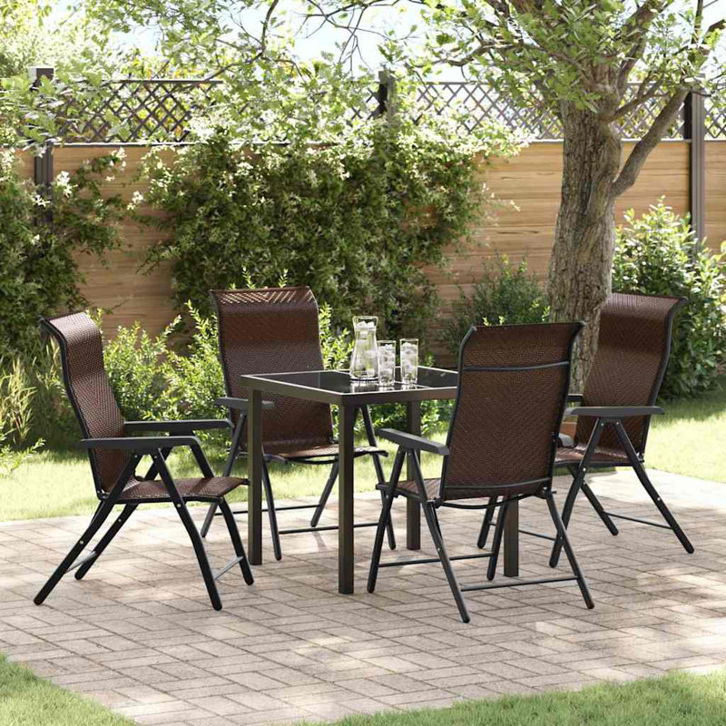 4 - Person Patio Dining Set with, Brown, 73cm H x 80cm W x 80cm D