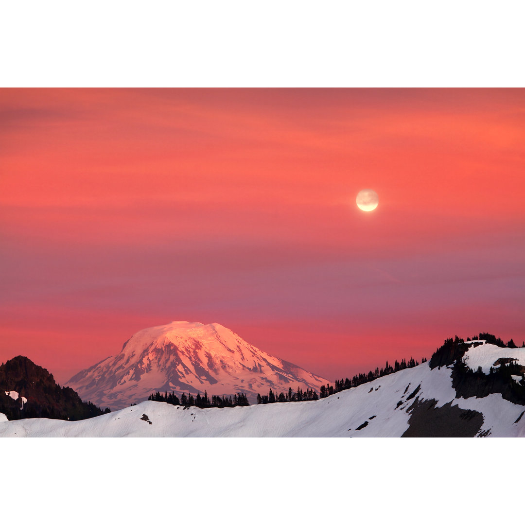 Schneeberg in der Abenddämmerung - Leinwandbild