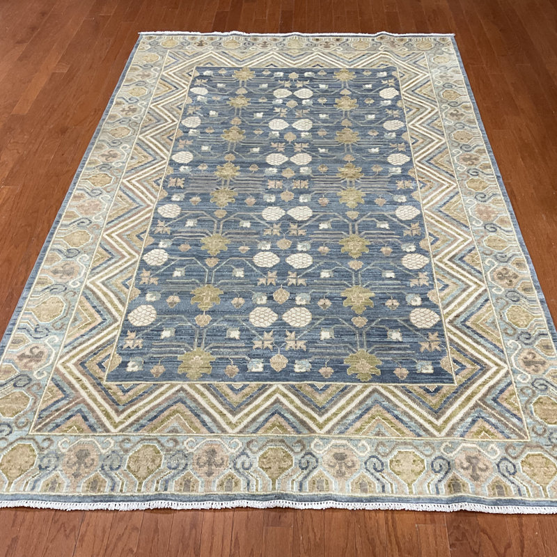 Tapis en laine Khotan à teinture végétale fabriqué à la main Herat ORIENTAL