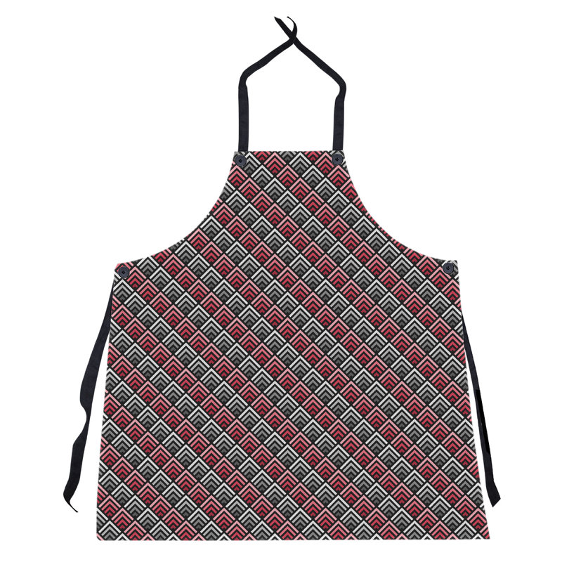Tablier de motif géométrique classique, Rouge / Mauve