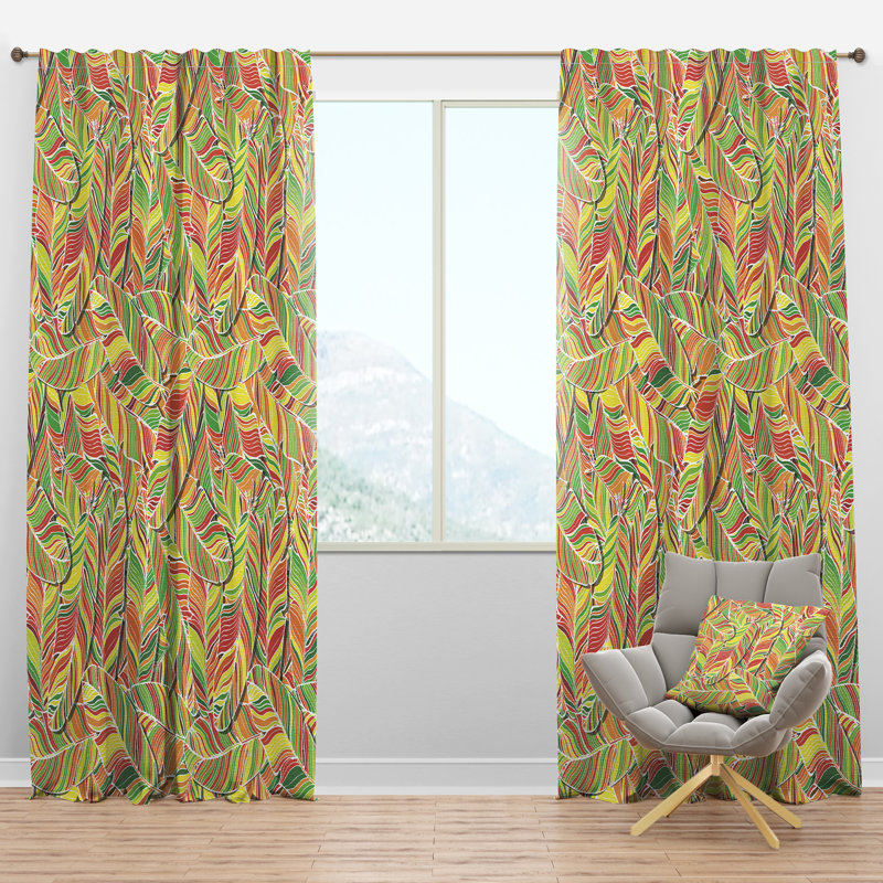 Panneau de rideau simple semi-diaphane avec passe-tringle Southwestern, l 52 po x L 108 po