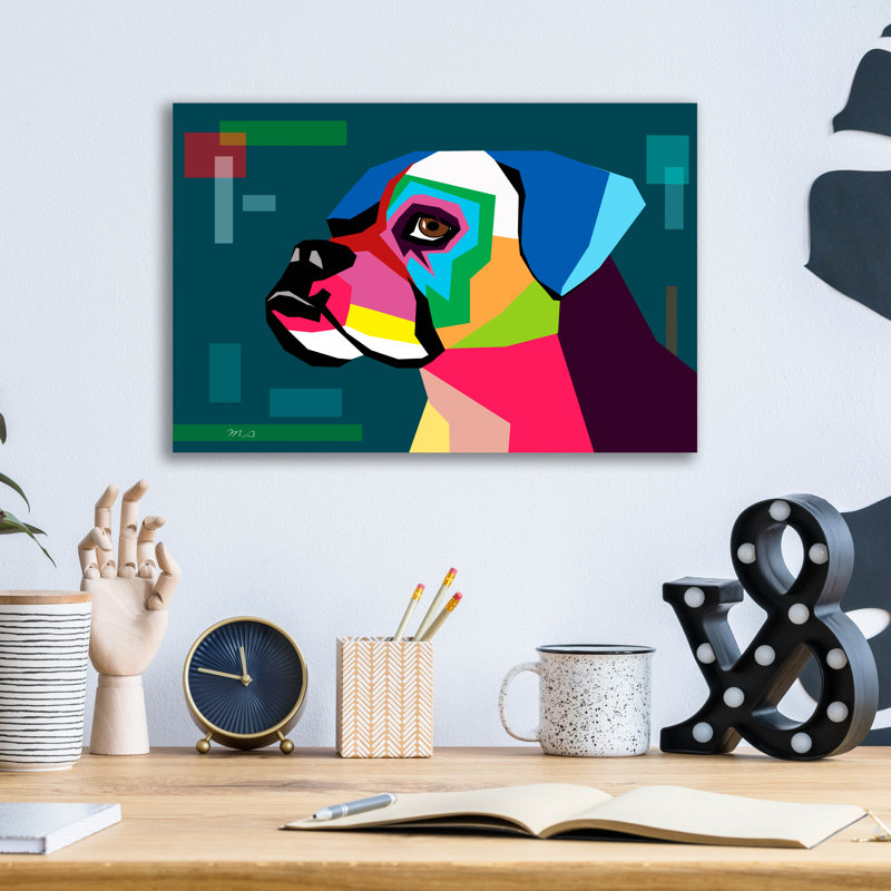 Art mural en verre «Boxer» par Mark Ashkenazi Latitude Run®, ACR-47327, H 12 po x l 16 po x P 0,13 po