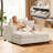 Corduroy Upholstered Sofa Lounge Chair with Removable Storage Ottoman and Pillows-30853405-30323370