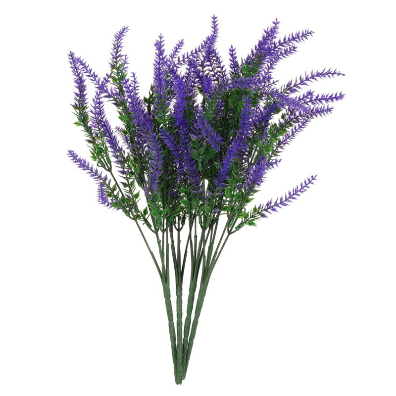 4 bouquets de fleurs de lavande artificielles, Mauve