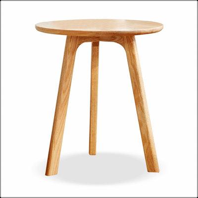 Table de bout ronde avec design classique et structure en bois robuste, parfaite pour le salon et le chevet