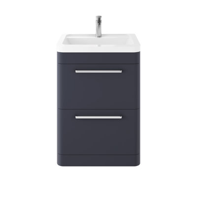 Solar 607 mm Freestanding Single Vanity with Integrated Basin