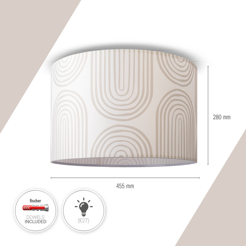 Pawleys Fabric Flush Ceiling Light