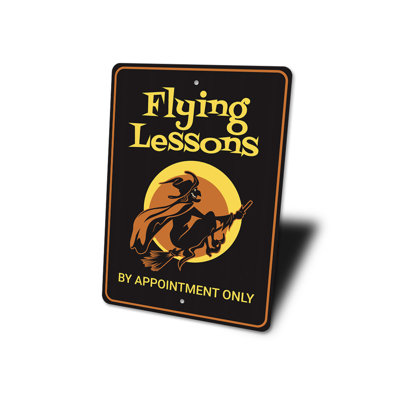 Flying Lessons Witch Aluminum Sign