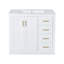 Ensemble de meuble-lavabo 36 po avec lavabo en céramique, armoire de rangement en bois massif, ensemble de meuble-lavabo autoportant avec 3 tiroirs et portes à fermeture douce-109906739