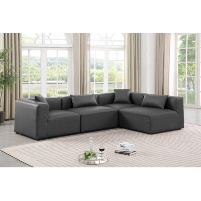 Canapé modulaire en similicuir 4 pièces Houswerth