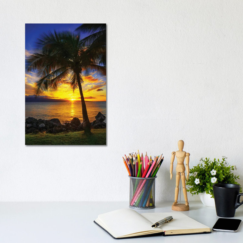 The Sun Setting Over Maui by Jonathan Ross Photography - Wrapped Canvas Print, 20.32 cm H x 30.48 cm W