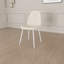 Ensemble de 4 chaises de salle à manger en lin beige, pattes en métal blanc pour un style raffiné. Ensemble de 4 chaises modernes beiges (assise et structure).