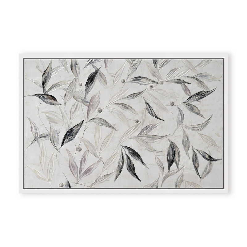 Nature Inspired "Soft Descent" Canvas Wall Art By , Framed Matted Print, 30" H x 40" W x 1.125" D, White