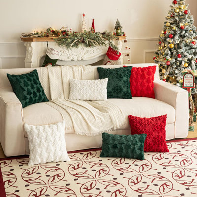Housse de coussin réversible en fausse fourrure 