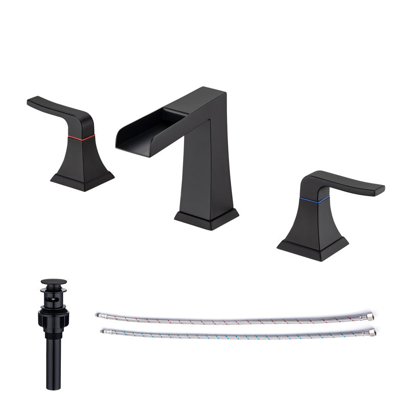 Widespread 2-handle Bathroom Faucet, Matte Black