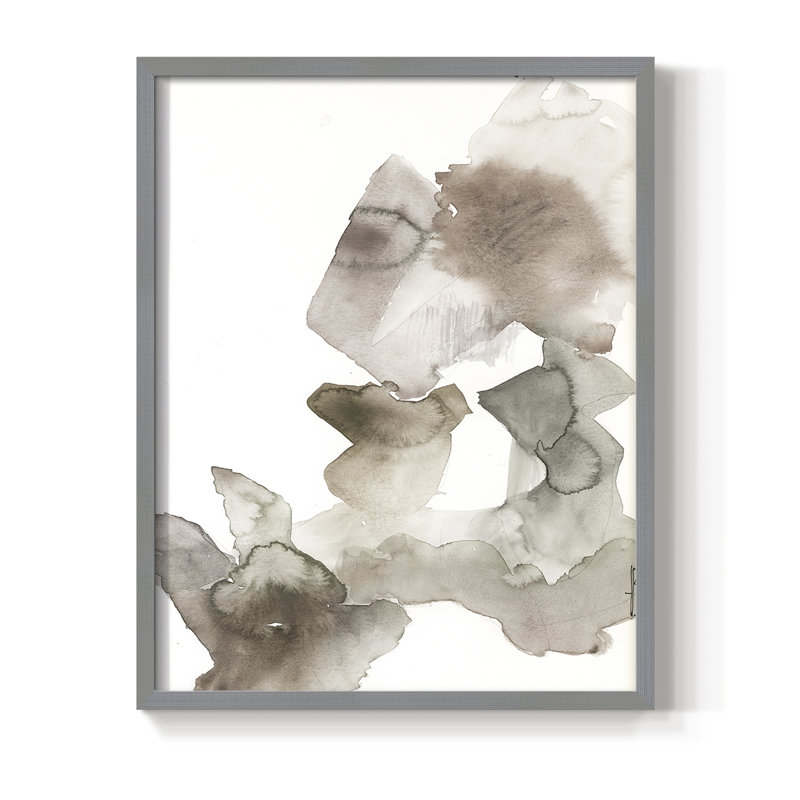 Sans titre IX V31, reproduction d'art encadrée - bois massif, Gris, H 30 po x l 24 po