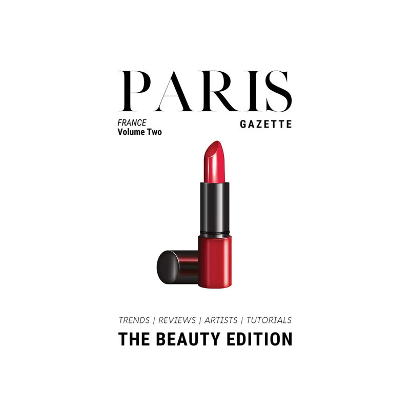 Paris Gazette Beauty Magazine Cover With Classic Red Lipstick by Design Harvest - Wrapped Canvas Print