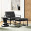 Fauteuil et repose-pieds en cuir Buren-90988295