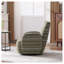 Fauteuil d'appoint pivotant vert olive Olive | Fauteuil demi-tonneau moderne en tissu rayé pour le salon et la chambre à coucher
