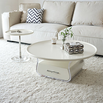 Cream Style French Round Coffee Table Set
