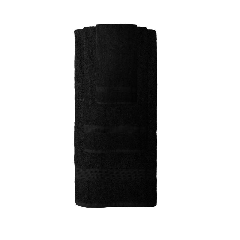 Perdew Bath Towel Super Absorbent 550 gsm Luxury Egyptian-Quality Cotton 70x125, Black