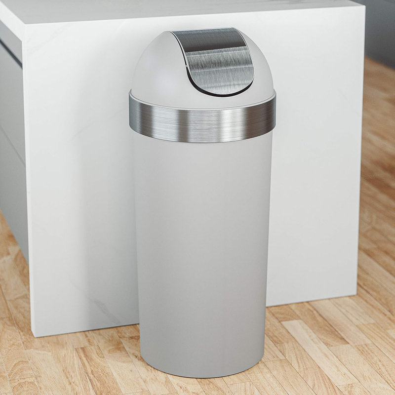 Venti Plastic Swing Top Kitchen Trash Can - 16 Gallons, Gray
