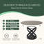 Table de salle à manger ronde moderne en verre 59 po pour 6 personnes, table ronde en verre trempé gris pour la cuisine, table de cuisine en verre, base en acier au carbone noir-1128589550-1128589548-1128589537