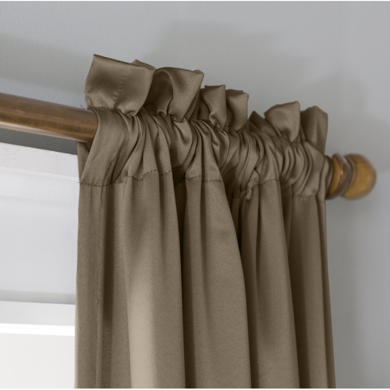 Millen Polyester Thermal Room Darkening Curtain Panel, 54" W x 95" L, Mocha