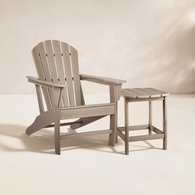 Emory Outdoor Adirondack Chair With Table