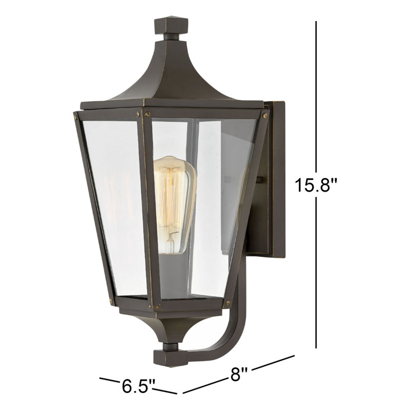 Jaymes Outdoor Wall Lantern, 19.5'' H X 7.75'' W X 9.5'' D