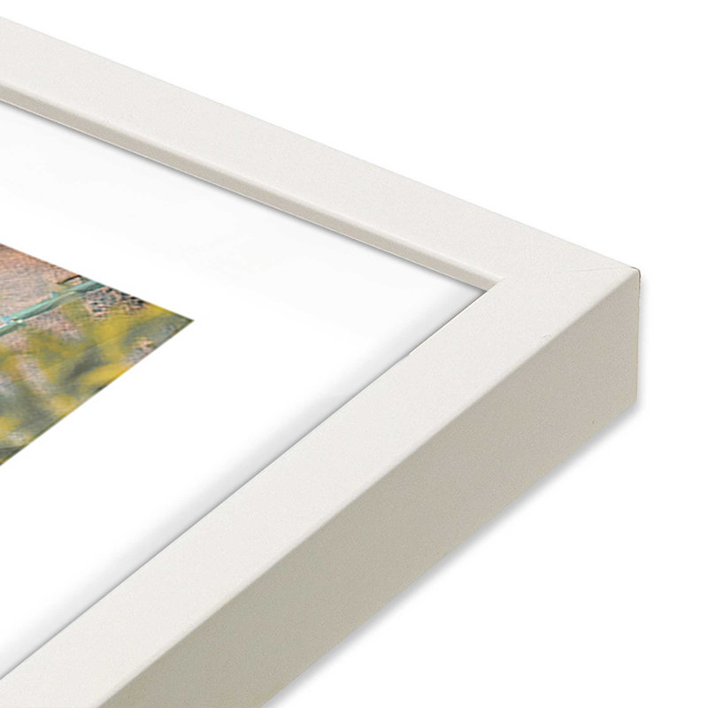Imprimé sérénité bleu, Cadre simple blanc opaque, H 12 po x l 15 po x P 1,25 po