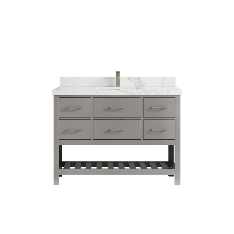 Parker 48'' Single Bathroom Vanity with Top, Calacatta Nuvo