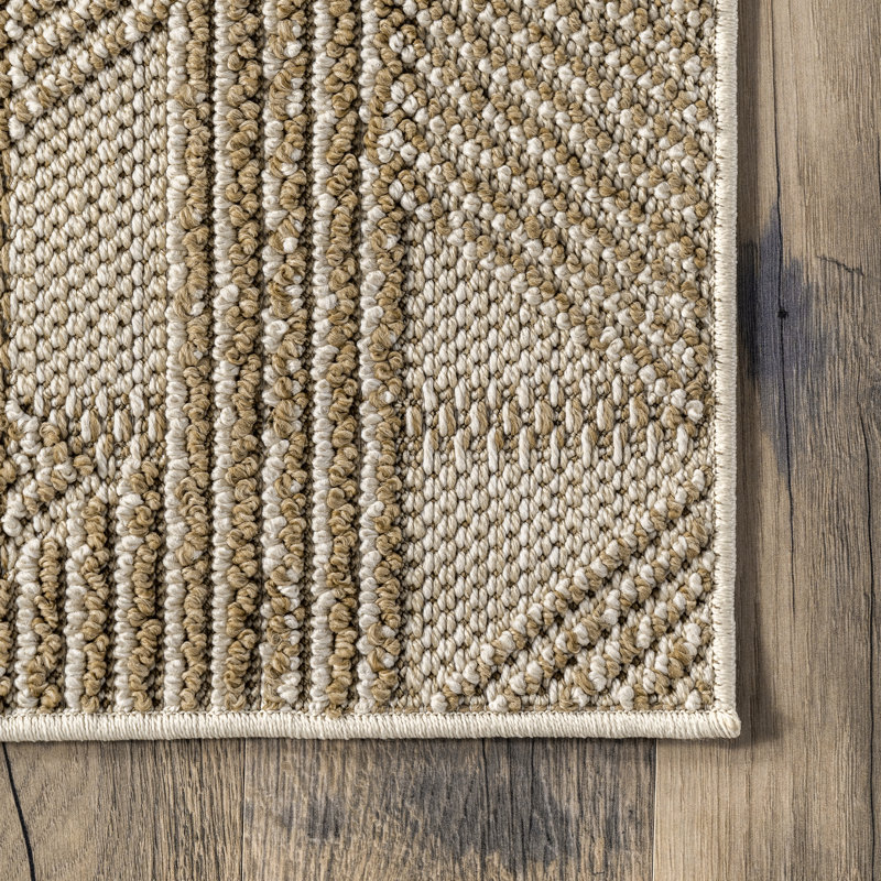 Trinity Textured Abstract Diamonds Area Rug, Rectangle 5'3" x 7'6"