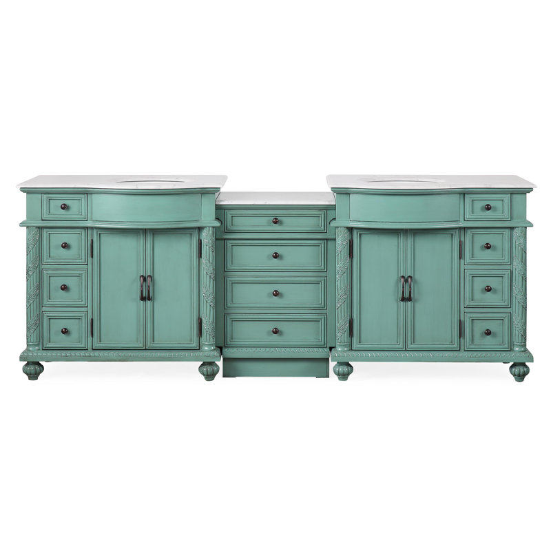 Ensemble de meuble-lavabo double 90 po Arrio, Vert