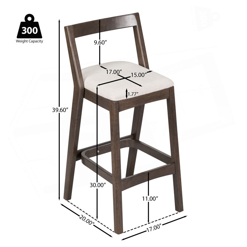 Tabouret de bar Jasper, Marron foncé