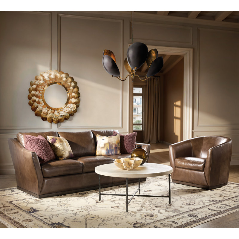 Fairfax Swivel Barrel Chair, Light Brown