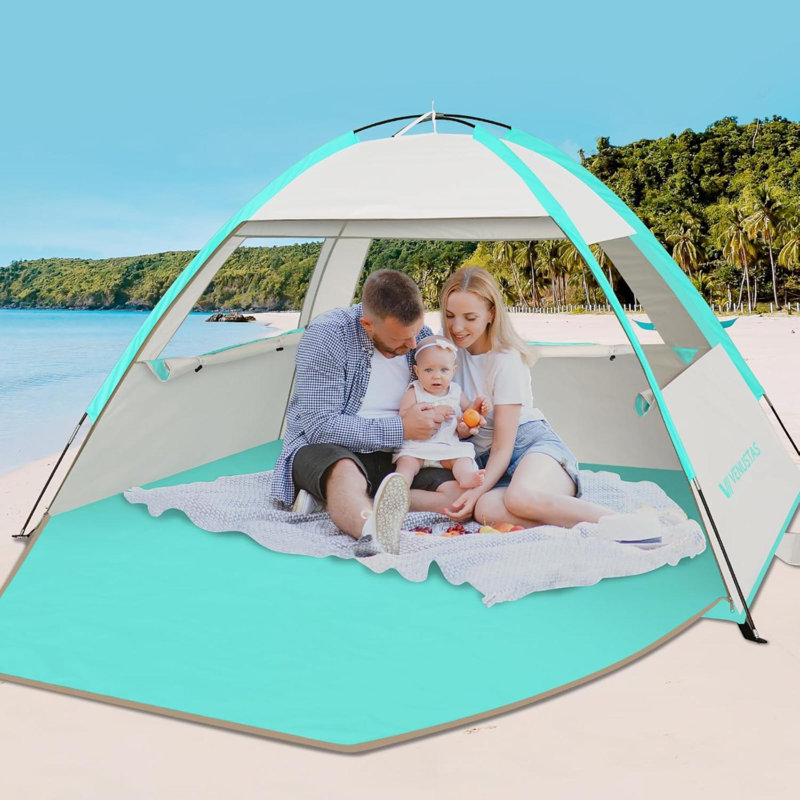 Tente de plage abri de soleil pour personne Protection contre les rayons UV, Sarcelle